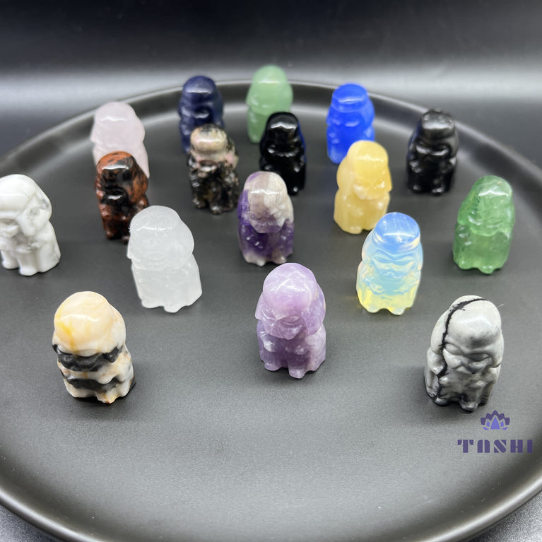 3CM Mini Darth Vader Carving Star Wars Natural Crystal Stone Statue Figurine