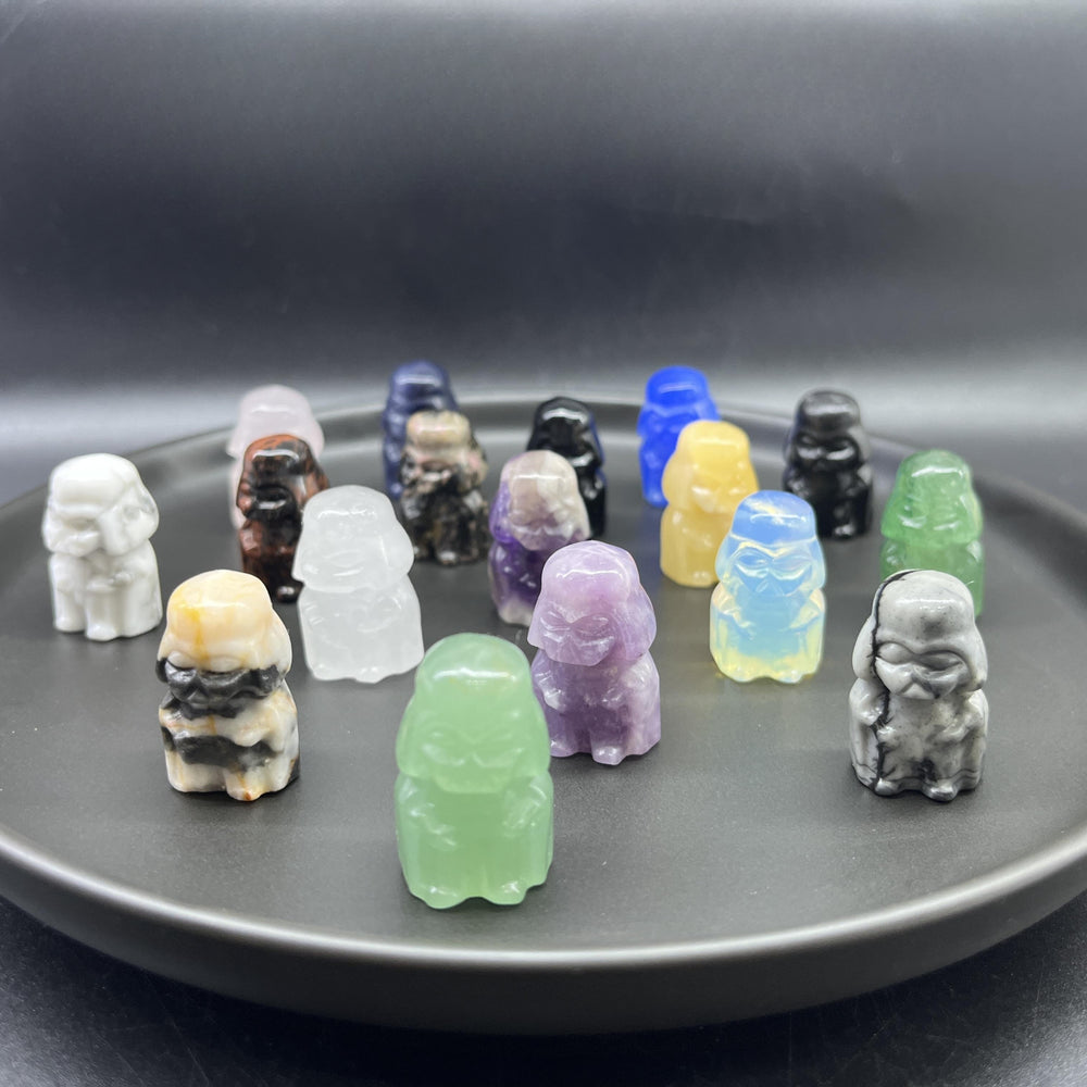 3CM Mini Darth Vader Carving Star Wars Natural Crystal Stone Statue Figurine