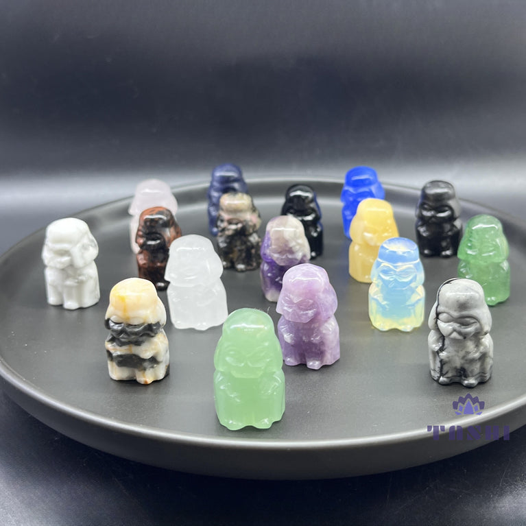 3CM Mini Darth Vader Carving Star Wars Natural Crystal Stone Statue Figurine