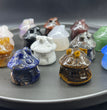 3CM Mini Mushroom House Carving Natural Crystal Stone Statue Figurine