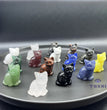 3CM Mini Sitting Cat Carving Natural Crystal Stone Statue Figurine