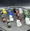 3CM Mini Sitting Cat Carving Natural Crystal Stone Statue Figurine