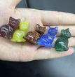 3CM Mini Sitting Cat Carving Natural Crystal Stone Statue Figurine