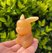 6CM Yellow Calcite Pikachu Pokemon Series Natural Crystal Carving