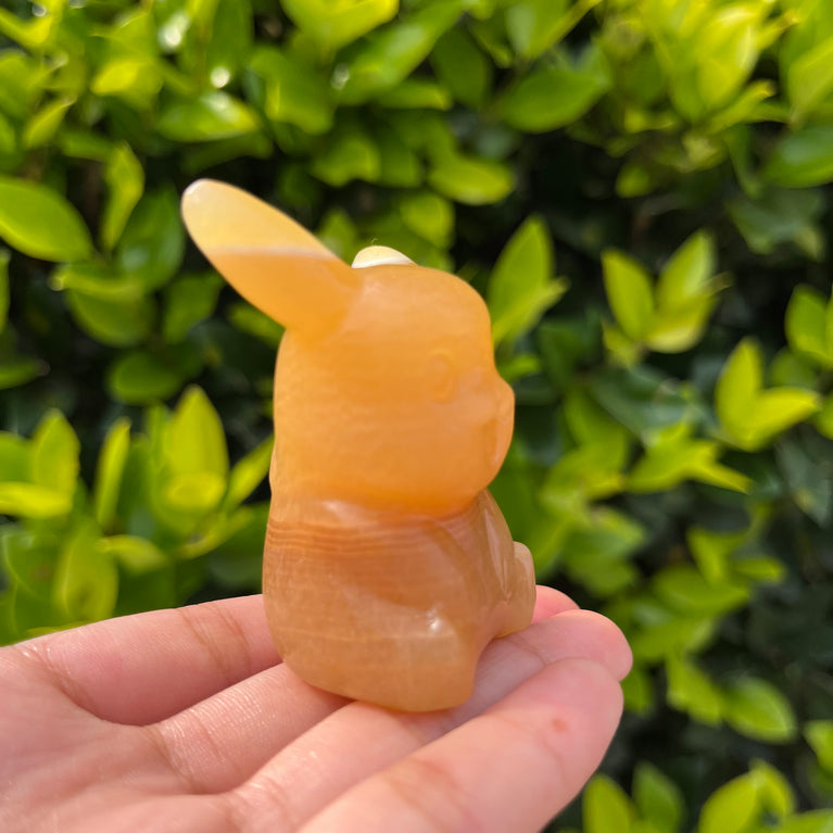 6CM Yellow Calcite Pikachu Pokemon Series Natural Crystal Carving