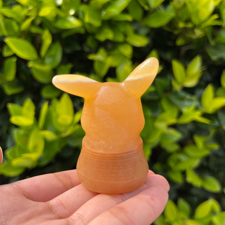 6CM Yellow Calcite Pikachu Pokemon Series Natural Crystal Carving