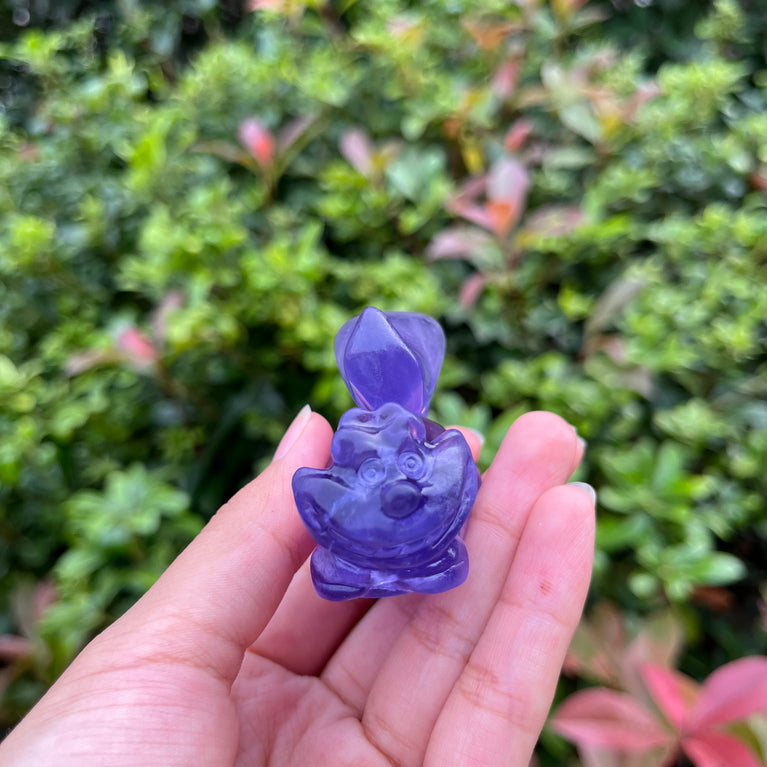 6CM Fluorite Cheshire Cat Alice in Wonderland Natural Crystal Carving