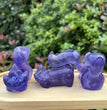 6CM Fluorite Cheshire Cat Alice in Wonderland Natural Crystal Carving