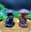 6CM Cat Sitting under Mushroom Carving Natural Crystal Statue