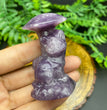 6CM Cat Sitting under Mushroom Carving Natural Crystal Statue