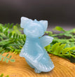 6CM Cute Dragon Holding Tail Carving Natural Crystal Statue