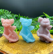 6CM Cute Dragon Holding Tail Carving Natural Crystal Statue