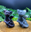 6CM Cute Dragon Holding Tail Carving Natural Crystal Statue