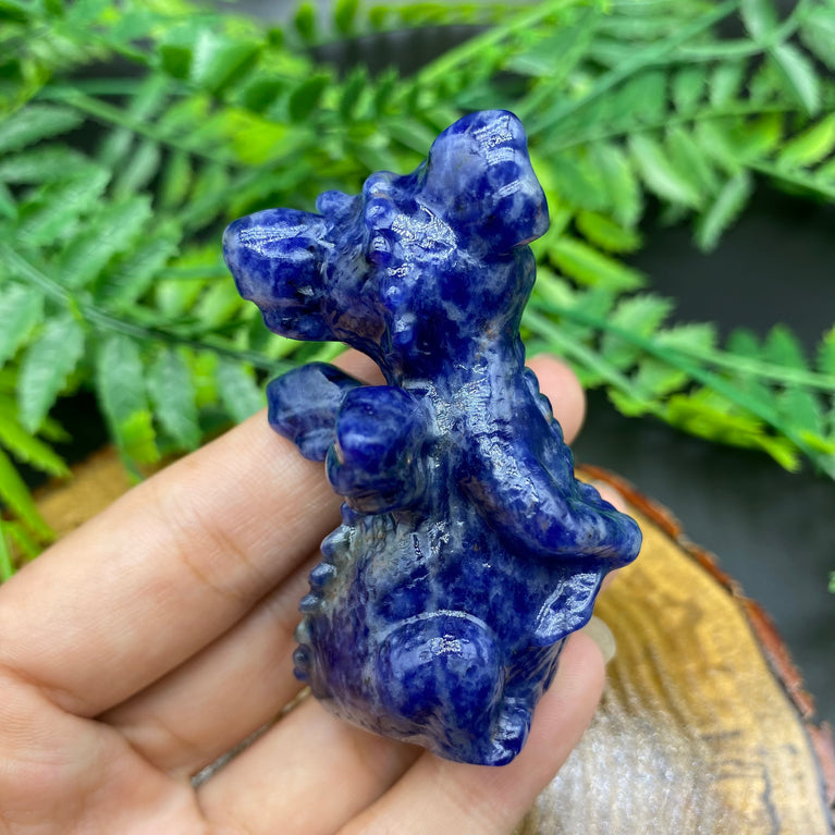 6CM Cute Dragon Holding Tail Carving Natural Crystal Statue