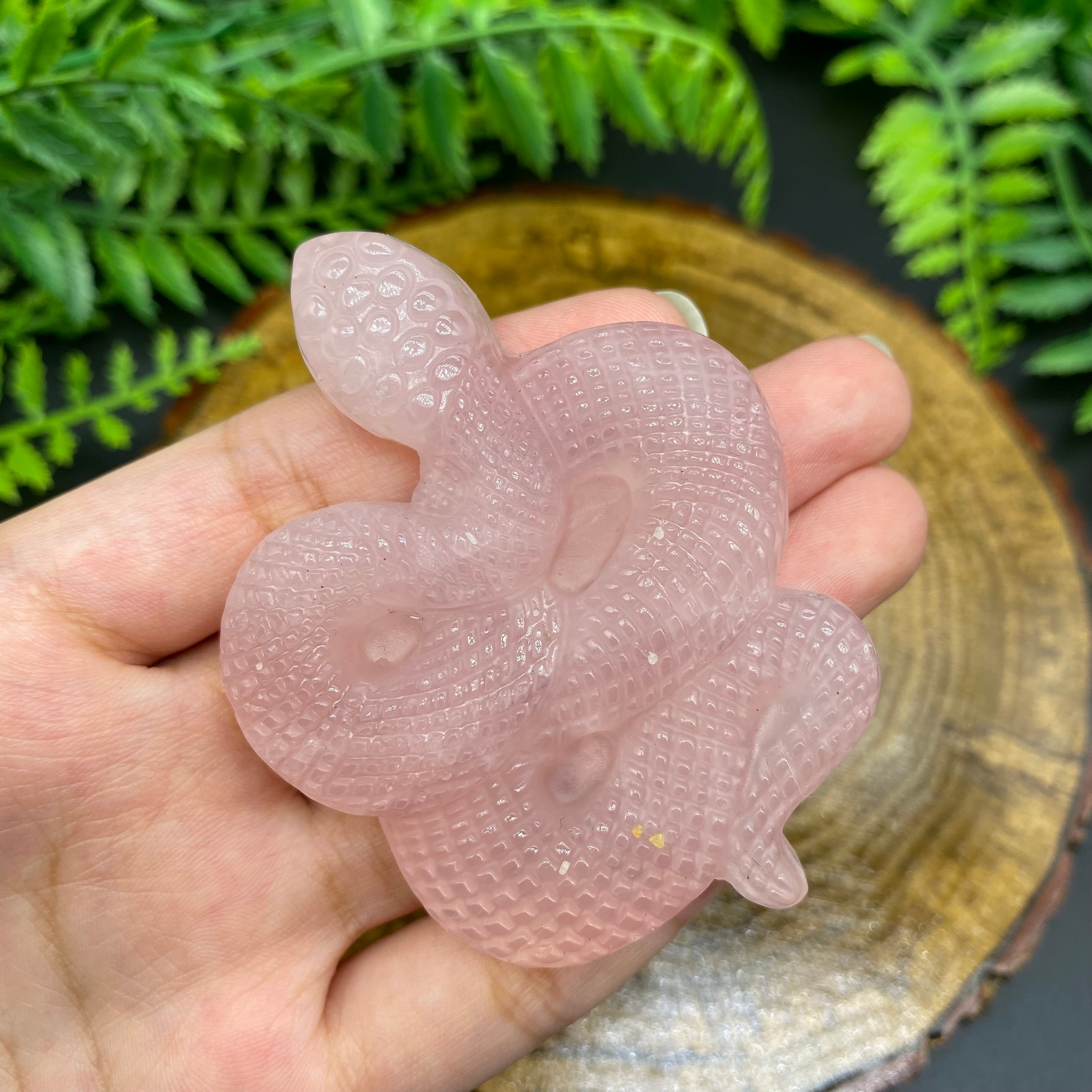 6CM Coiling Snake Natural Crystal Carving