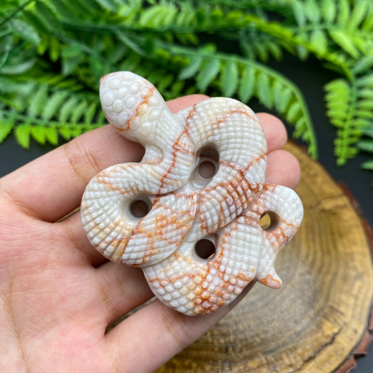 6CM Coiling Snake Natural Crystal Carving