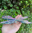 14CM Aura Tourmaline Dragonfly Natural Crystal Healing Stone Home Decoration