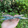 14CM Aura Tourmaline Dragonfly Natural Crystal Healing Stone Home Decoration