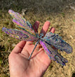 14CM Aura Tourmaline Dragonfly Natural Crystal Healing Stone Home Decoration