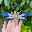 14CM Aura Tourmaline Dragonfly Natural Crystal Healing Stone Home Decoration