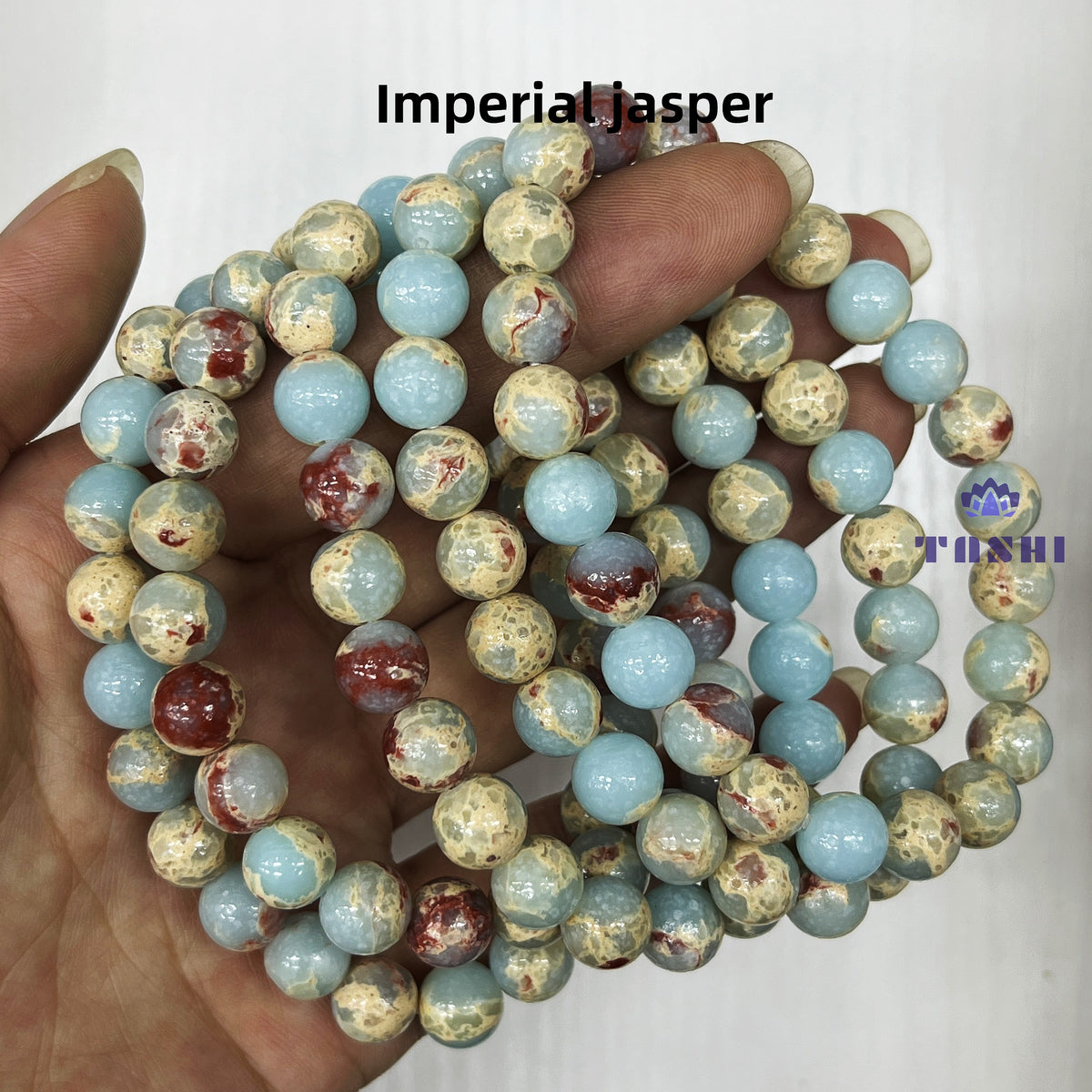 8mm Imperial Jasper Bracelets Round Beaded Bracelets Stretch Beads