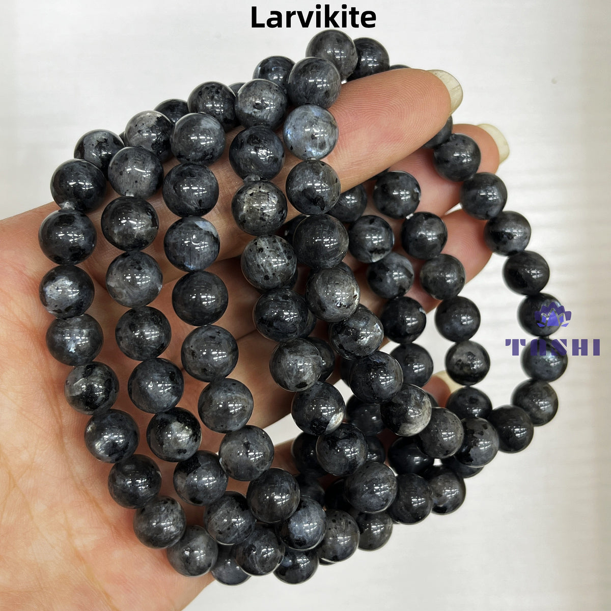 8mm Larvikite Bracelets Round Beaded Bracelets Stretch Beads