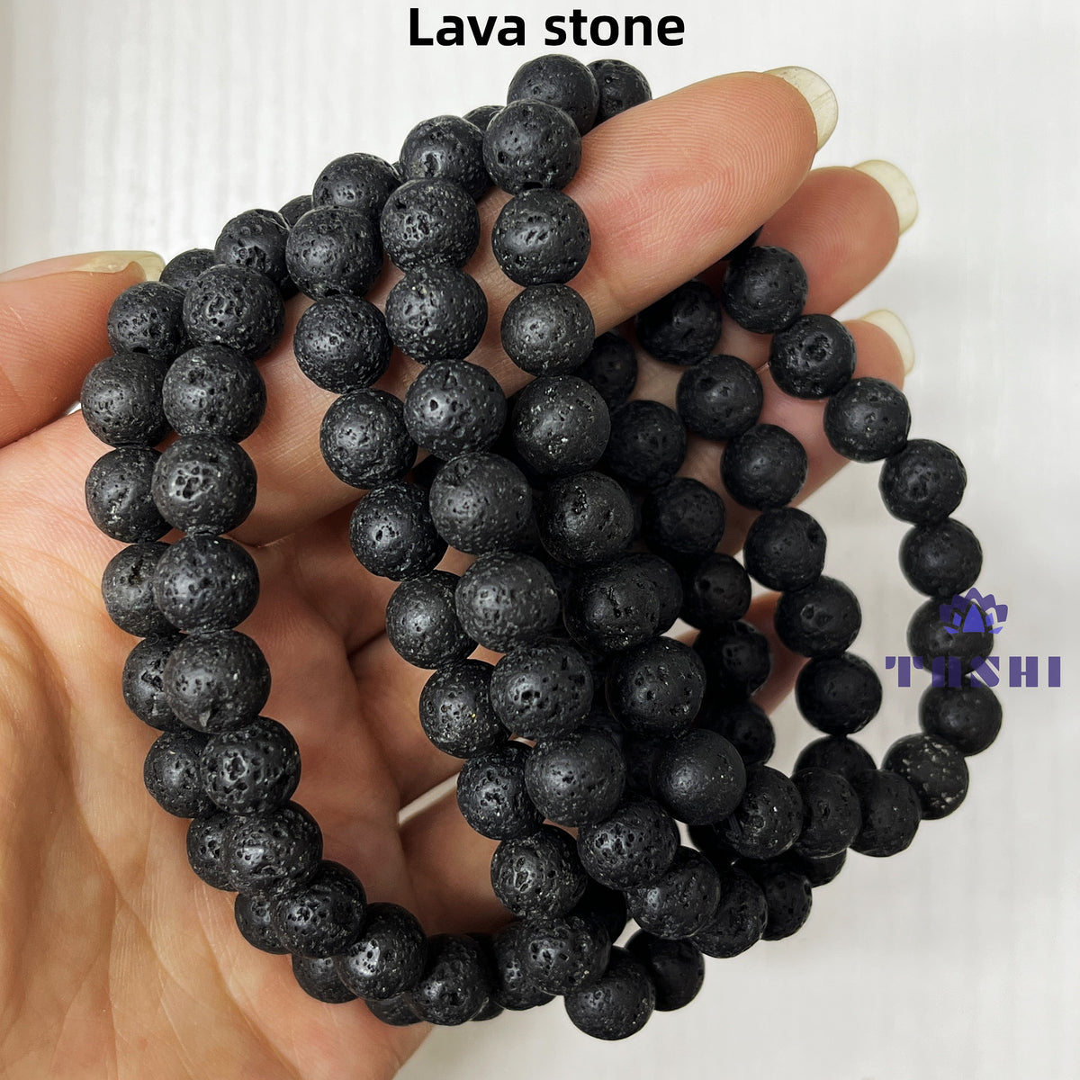 8mm Lava Stone Bracelets Round Beaded Bracelets Stretch Beads