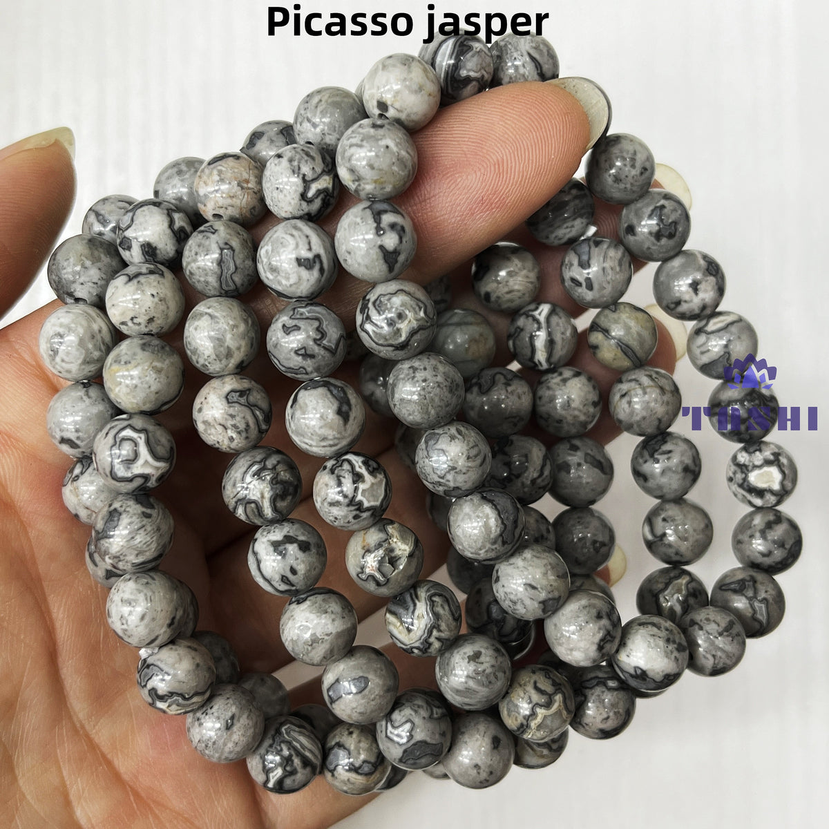 8mm Picasso Jasper Bracelets Round Beaded Bracelets Stretch Beads