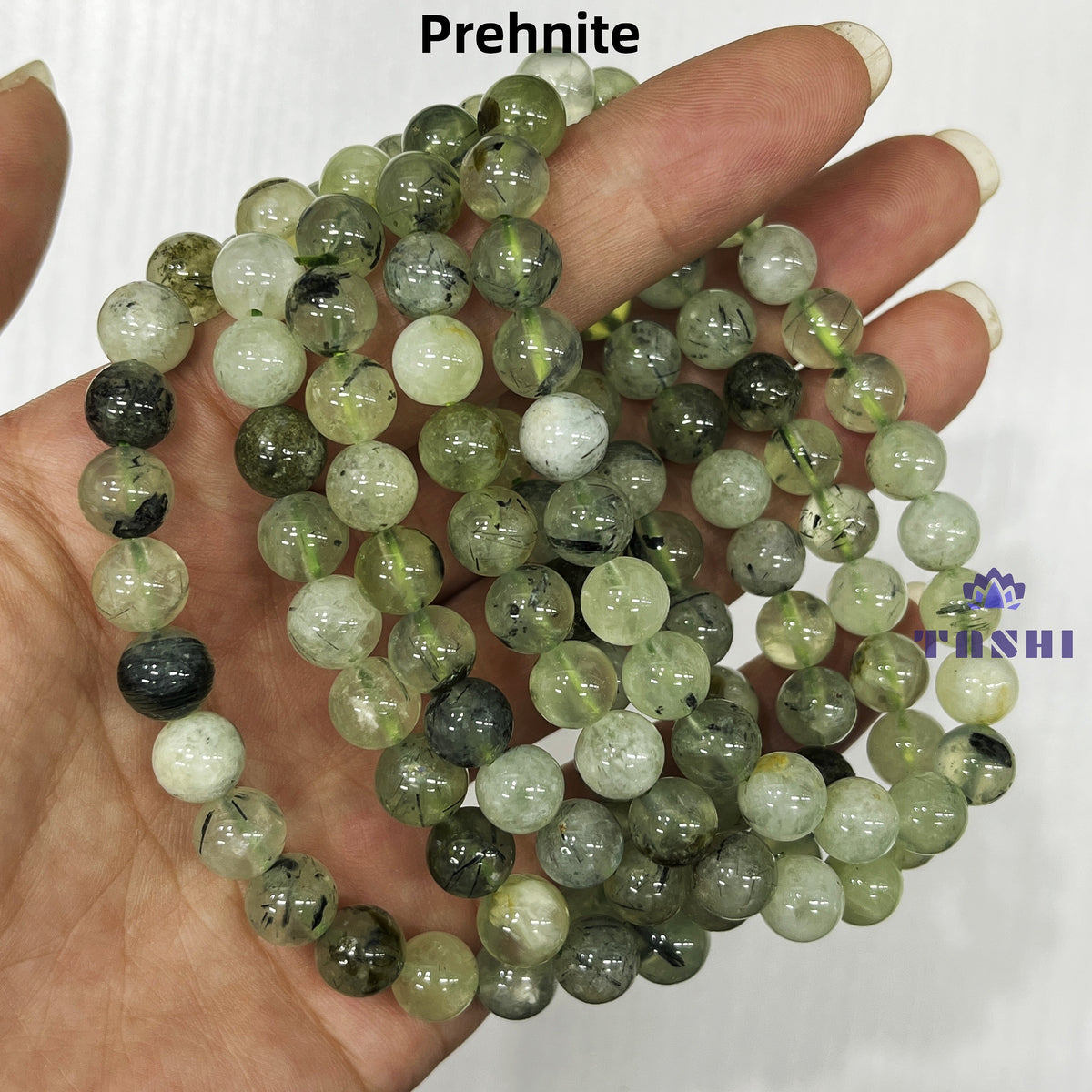 8mm Prehnite Bracelets Round Beaded Bracelets Stretch Beads