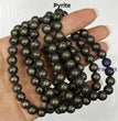 8mm Pyrite Bracelets Round Beaded Bracelets Stretch Beads