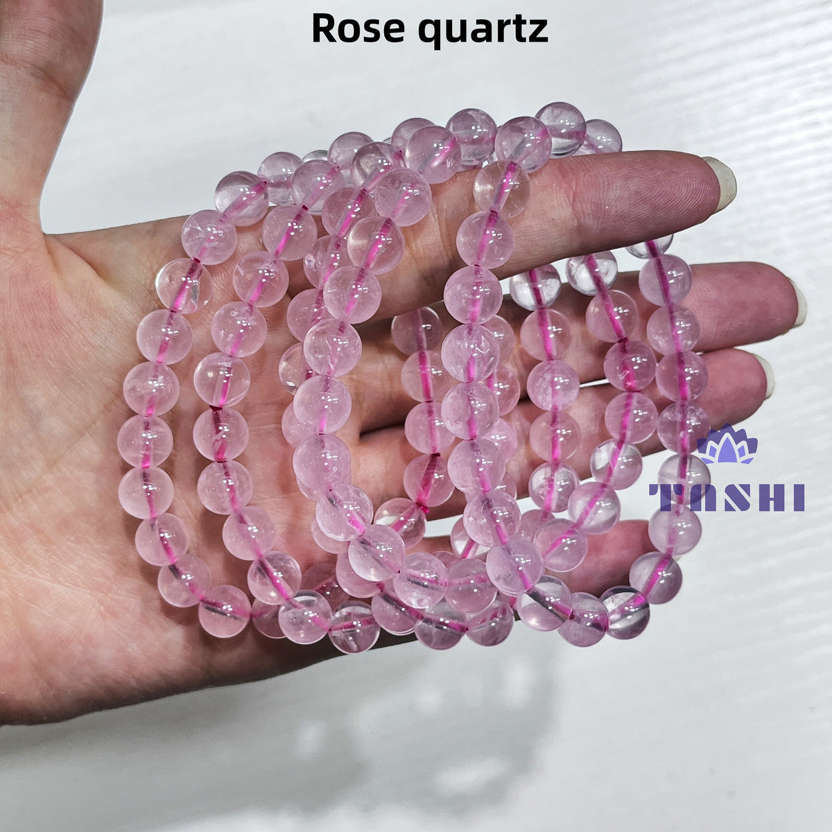 8mm Rose Quartz Bracelets Round Beaded Bracelets Stretch Beads