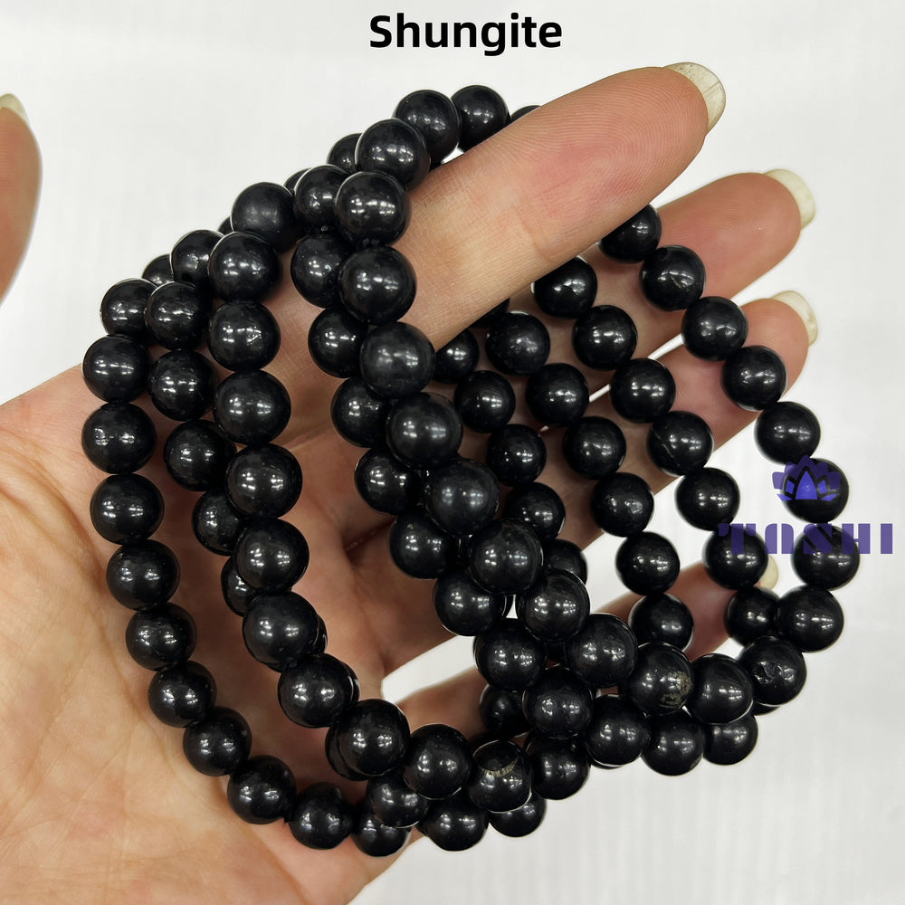 8mm Shungite Bracelets Round Beaded Bracelets Stretch Beads