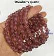 8mm Strawberry Quartz Bracelets Round Beaded Bracelets Stretch Beads