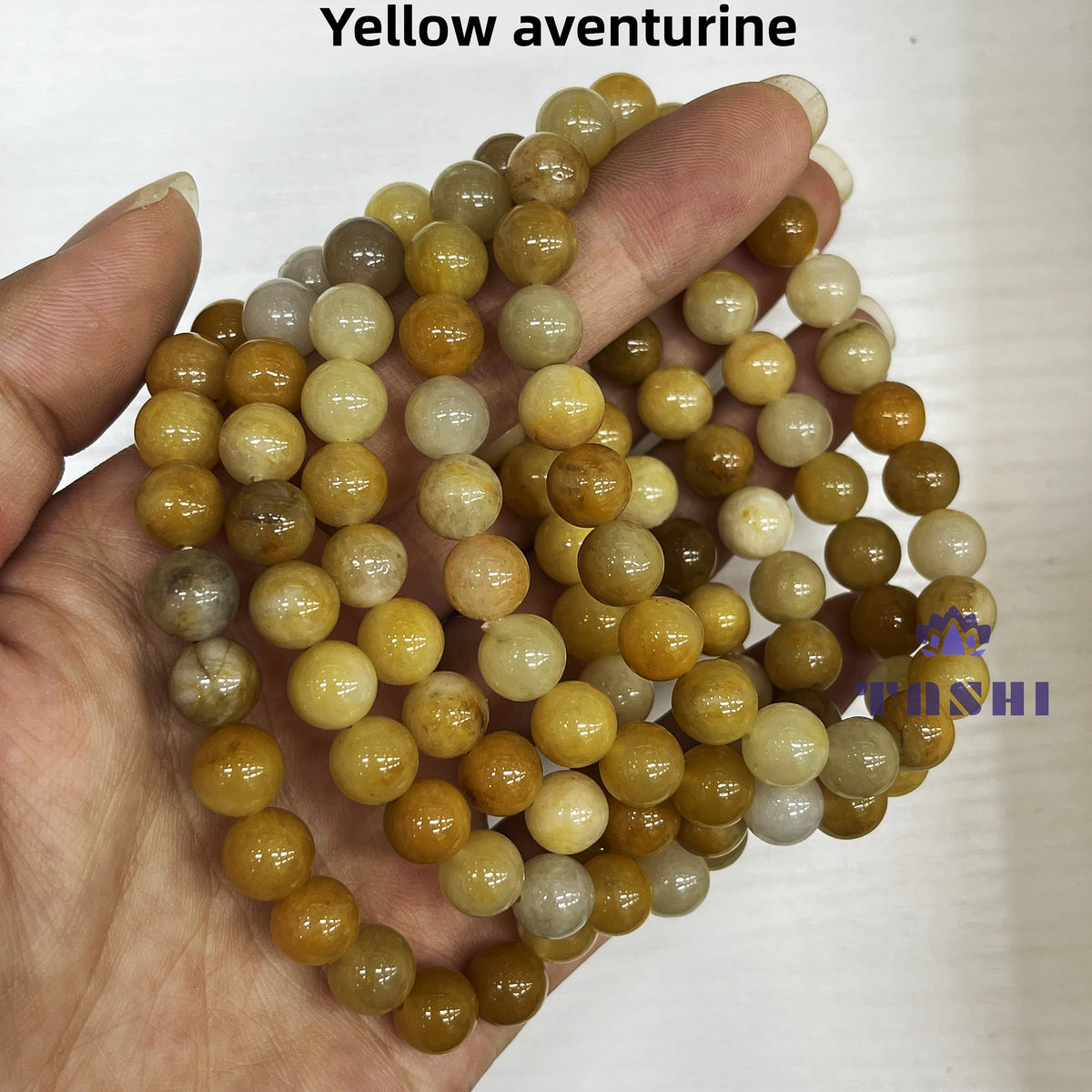 8mm Yellow Aventurine Bracelets Round Beaded Bracelets Stretch Beads