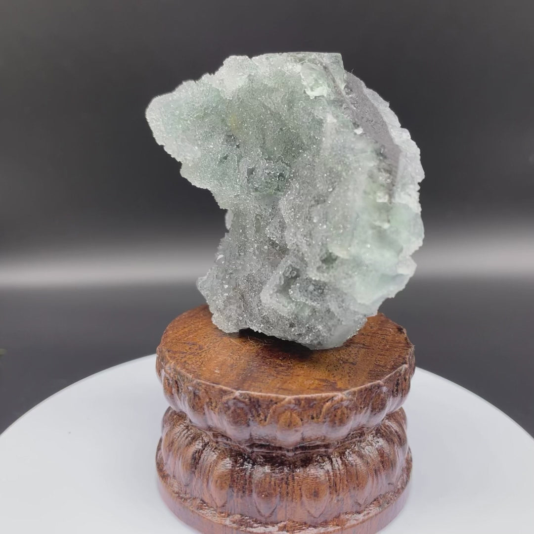 0.352LB Natural Sugar Fluorite Druzy Cubic Crystal Specimen Healing