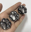 4CM Mini Silver Sheen Obsidian Cat Paw Pawprint Natural Strong Flash